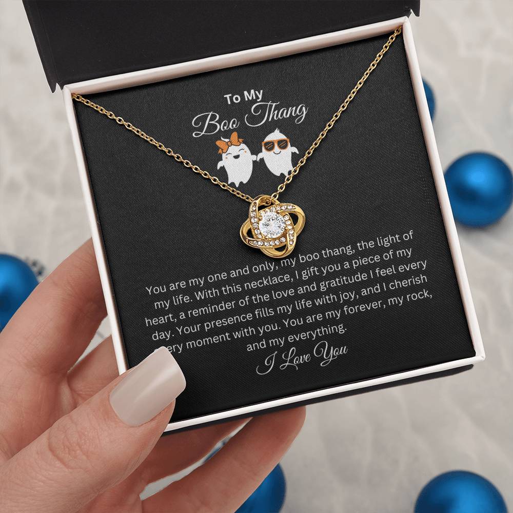 To My Boo Thang | I Love You | Love Knot Necklace
