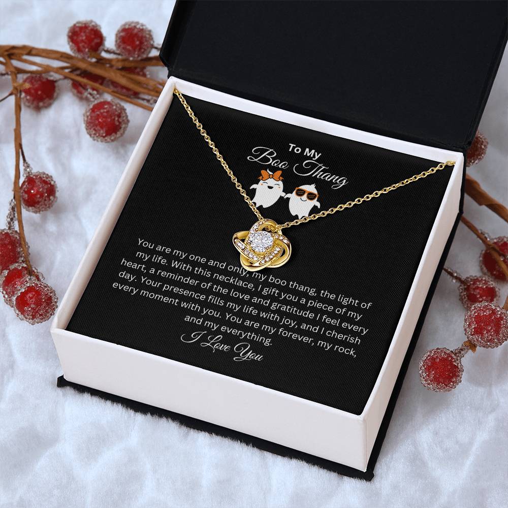 To My Boo Thang | I Love You | Love Knot Necklace