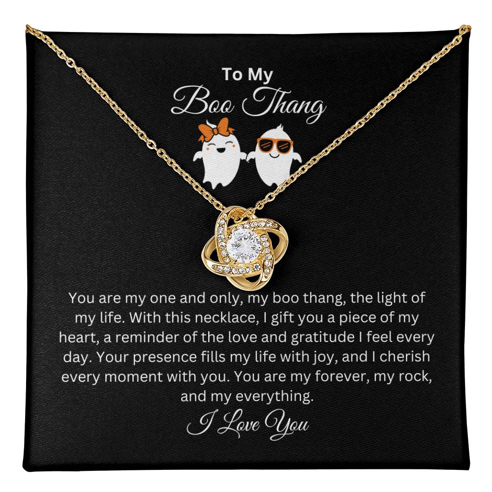 To My Boo Thang | I Love You | Love Knot Necklace