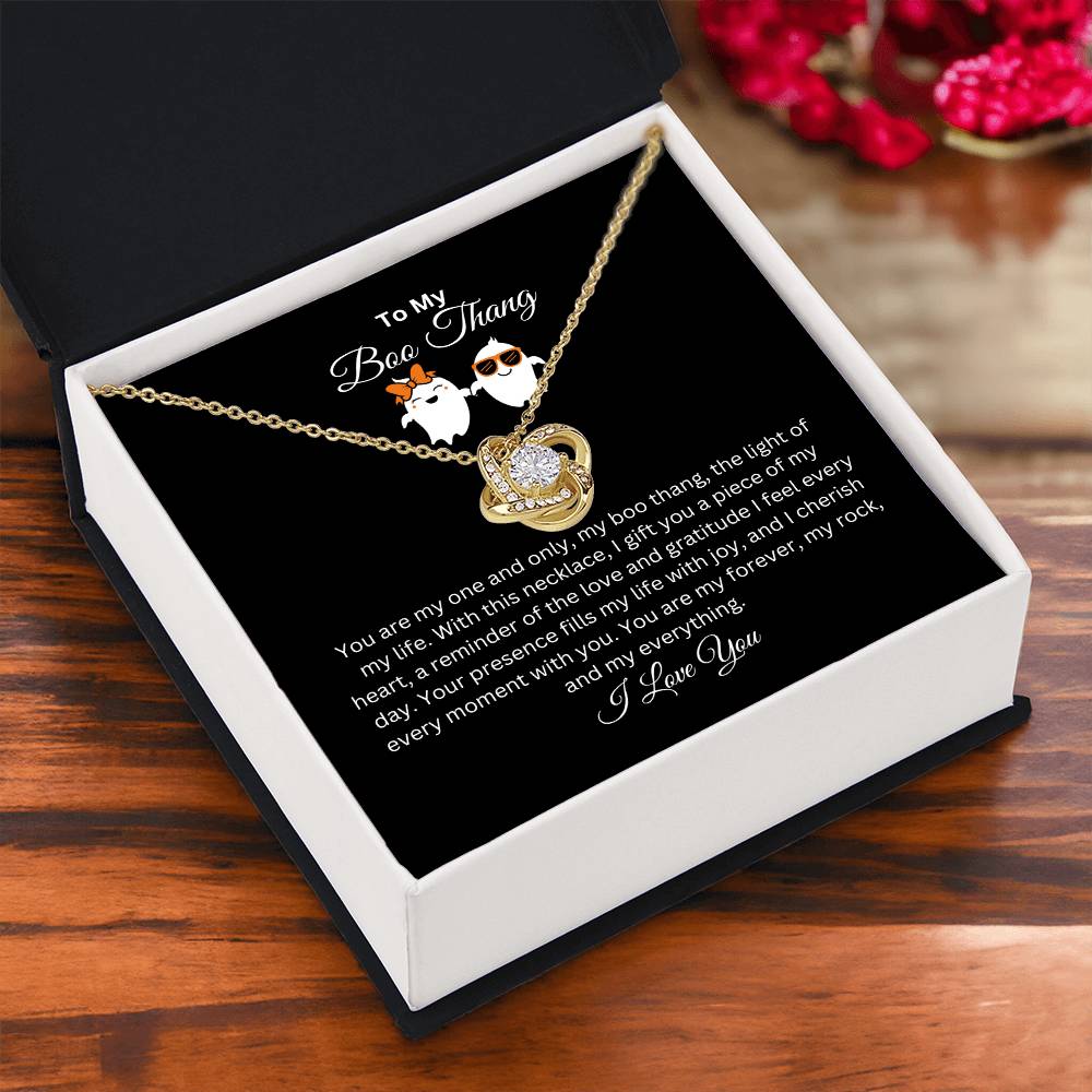 To My Boo Thang | I Love You | Love Knot Necklace