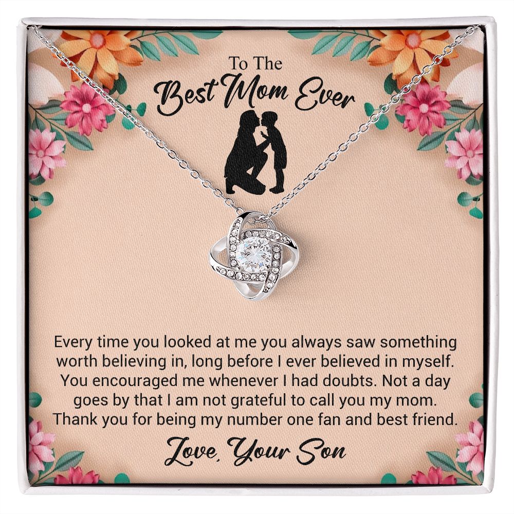 To The Best Mom Ever | Thank You | Love Knot Necklace