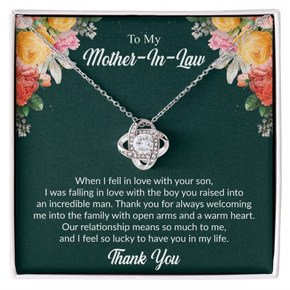 To My Mother-In-Law | Thank You | Love Knot Necklace