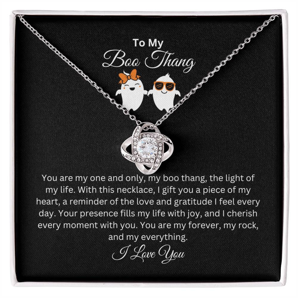 To My Boo Thang | I Love You | Love Knot Necklace