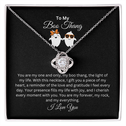 To My Boo Thang | I Love You | Love Knot Necklace