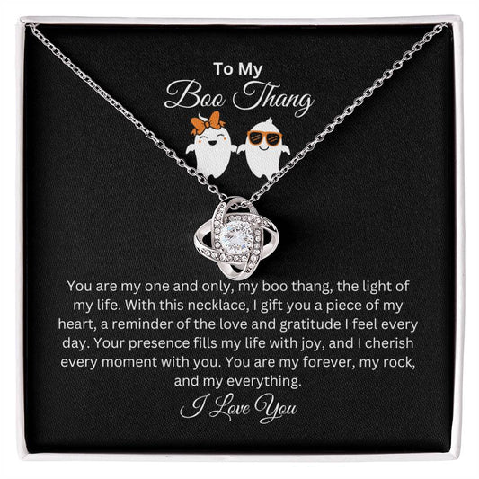 To My Boo Thang | I Love You | Love Knot Necklace
