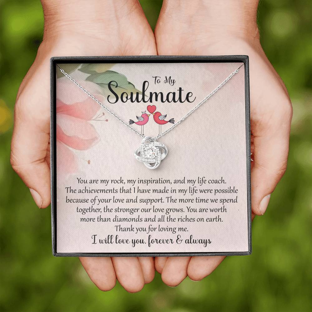 To My Soulmate | I Will Love You Forever & Always | Love Knot Necklace