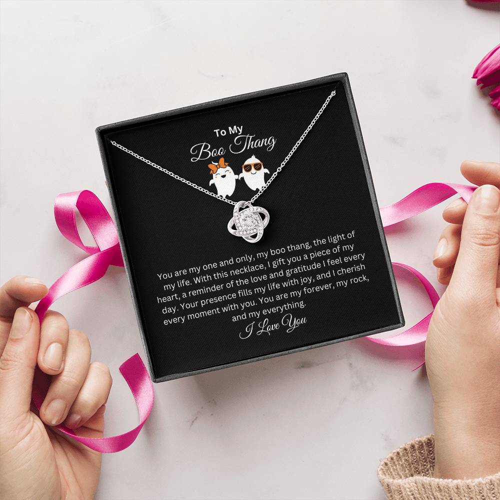 To My Boo Thang | I Love You | Love Knot Necklace