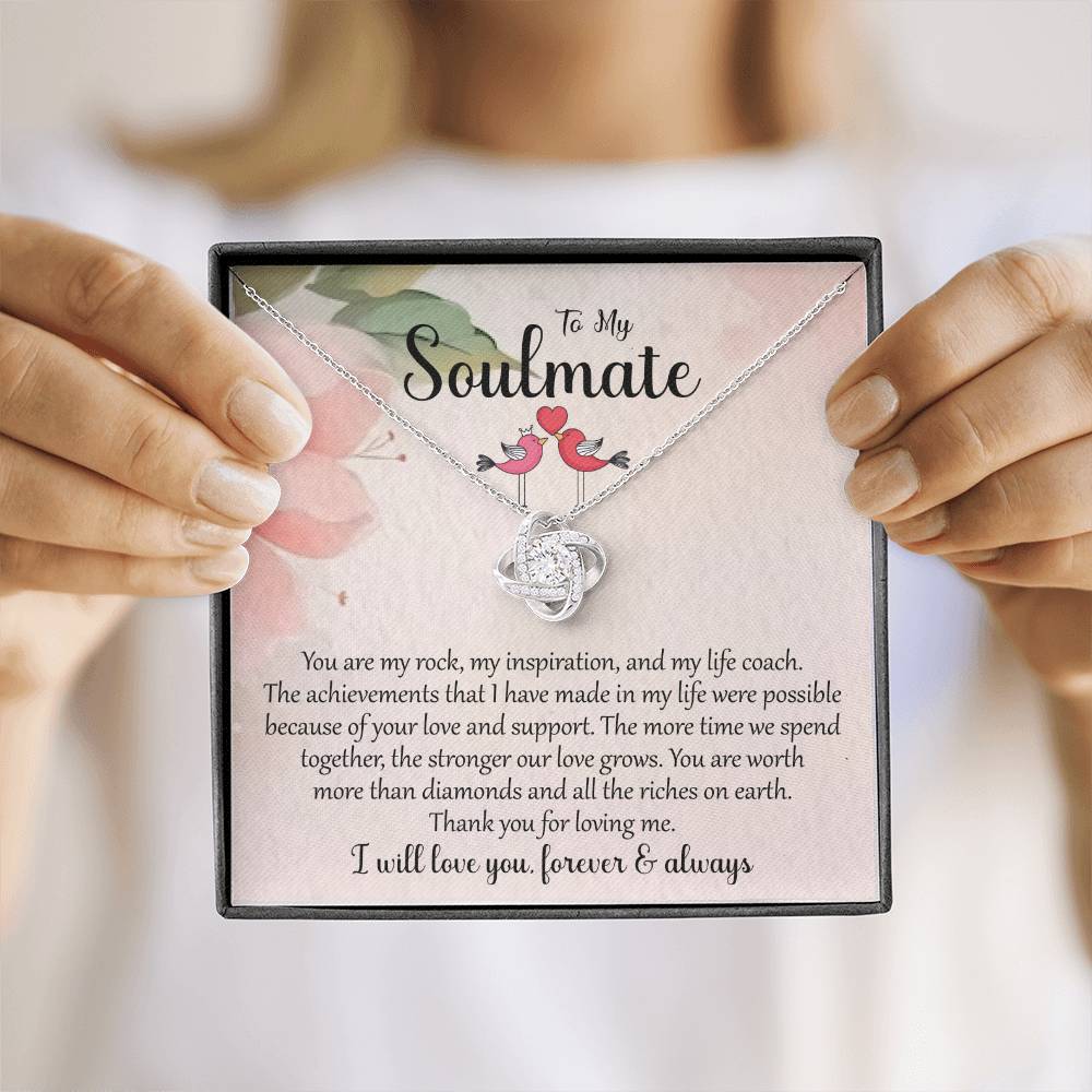 To My Soulmate | I Will Love You Forever & Always | Love Knot Necklace