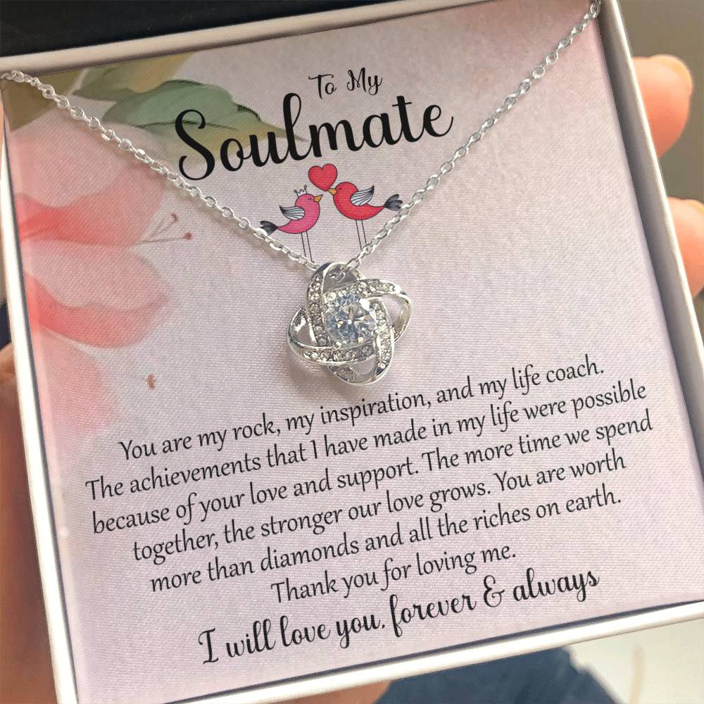 To My Soulmate | I Will Love You Forever & Always | Love Knot Necklace