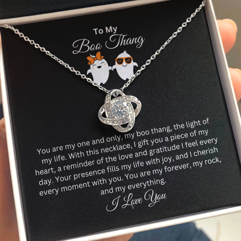 To My Boo Thang | I Love You | Love Knot Necklace