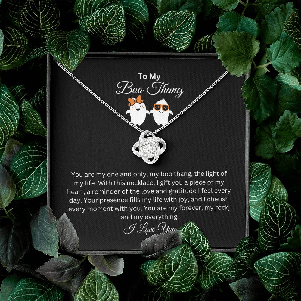 To My Boo Thang | I Love You | Love Knot Necklace