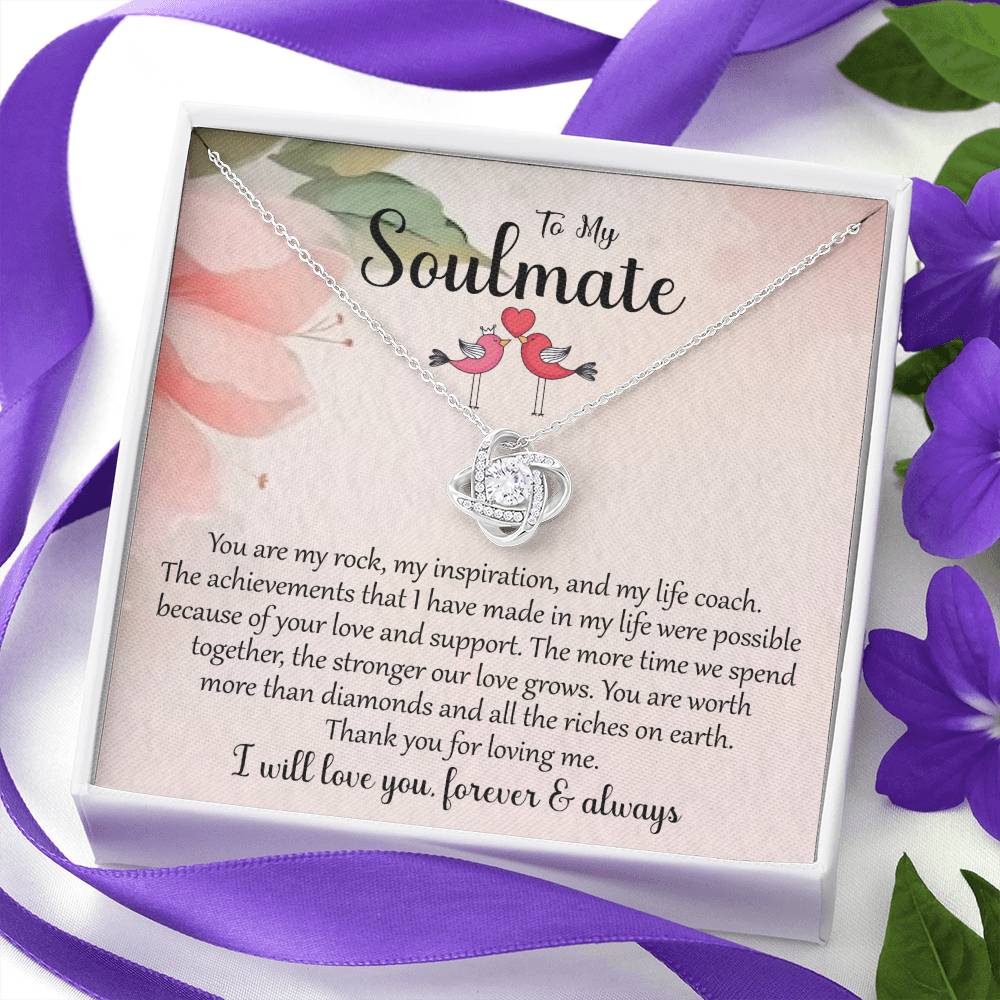 To My Soulmate | I Will Love You Forever & Always | Love Knot Necklace