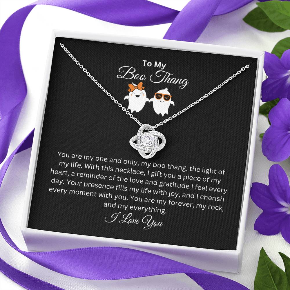 To My Boo Thang | I Love You | Love Knot Necklace