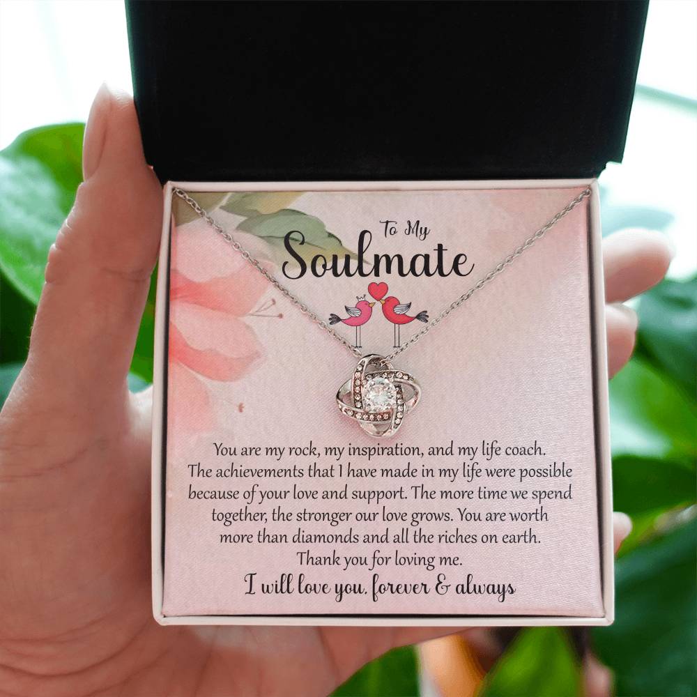 To My Soulmate | I Will Love You Forever & Always | Love Knot Necklace