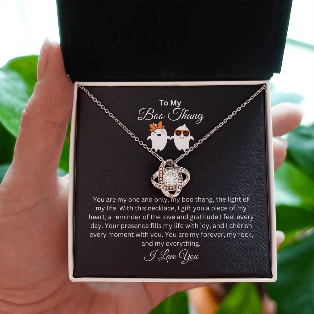 To My Boo Thang | I Love You | Love Knot Necklace