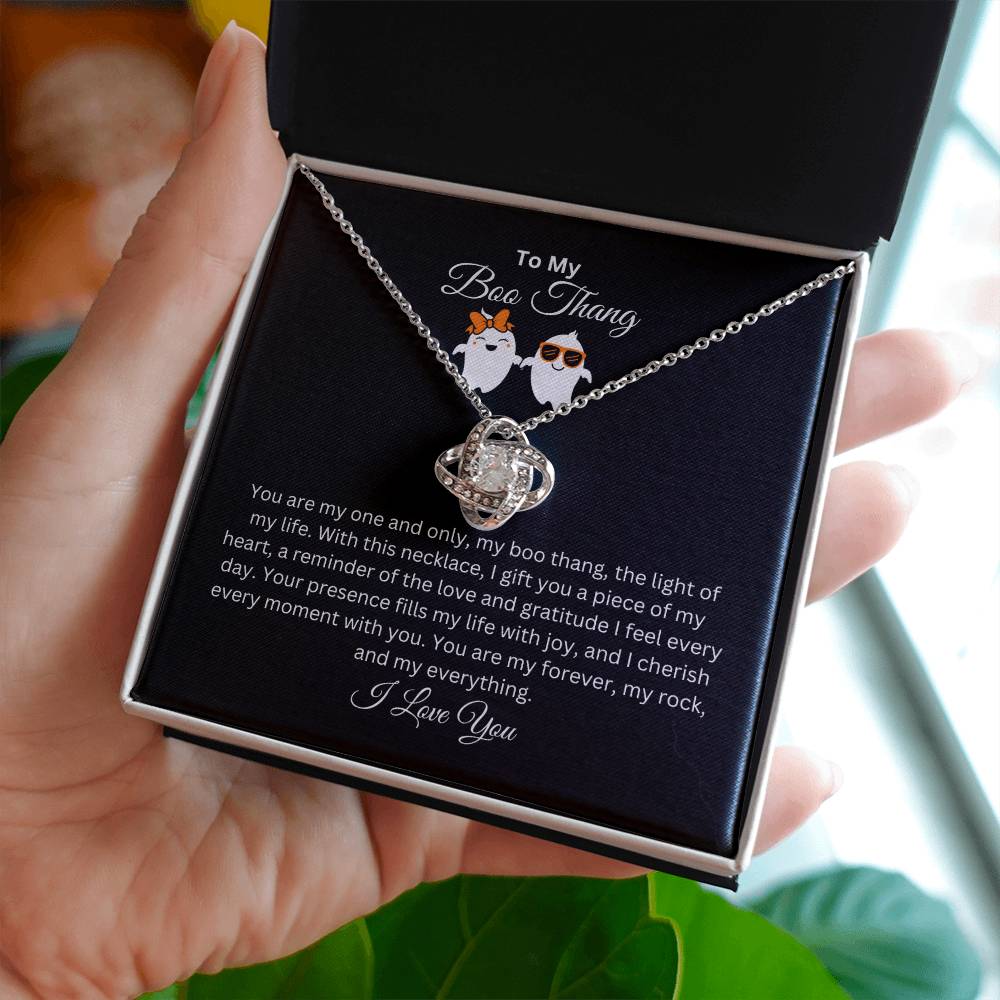 To My Boo Thang | I Love You | Love Knot Necklace
