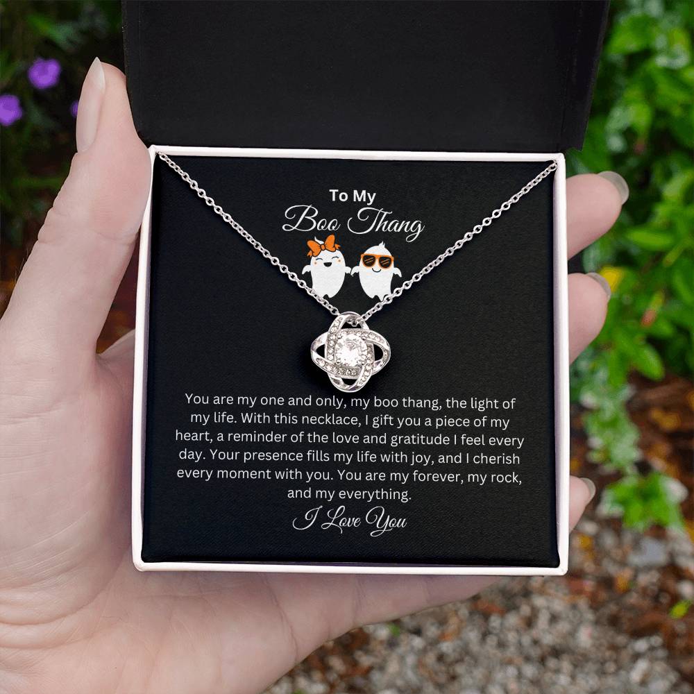 To My Boo Thang | I Love You | Love Knot Necklace