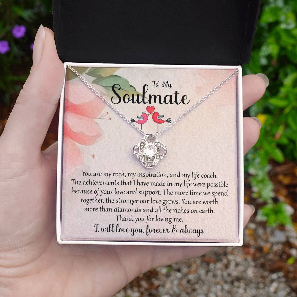 To My Soulmate | I Will Love You Forever & Always | Love Knot Necklace