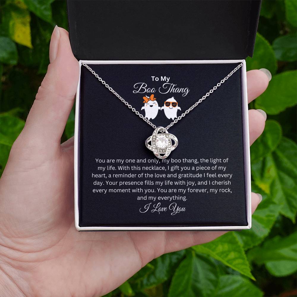 To My Boo Thang | I Love You | Love Knot Necklace