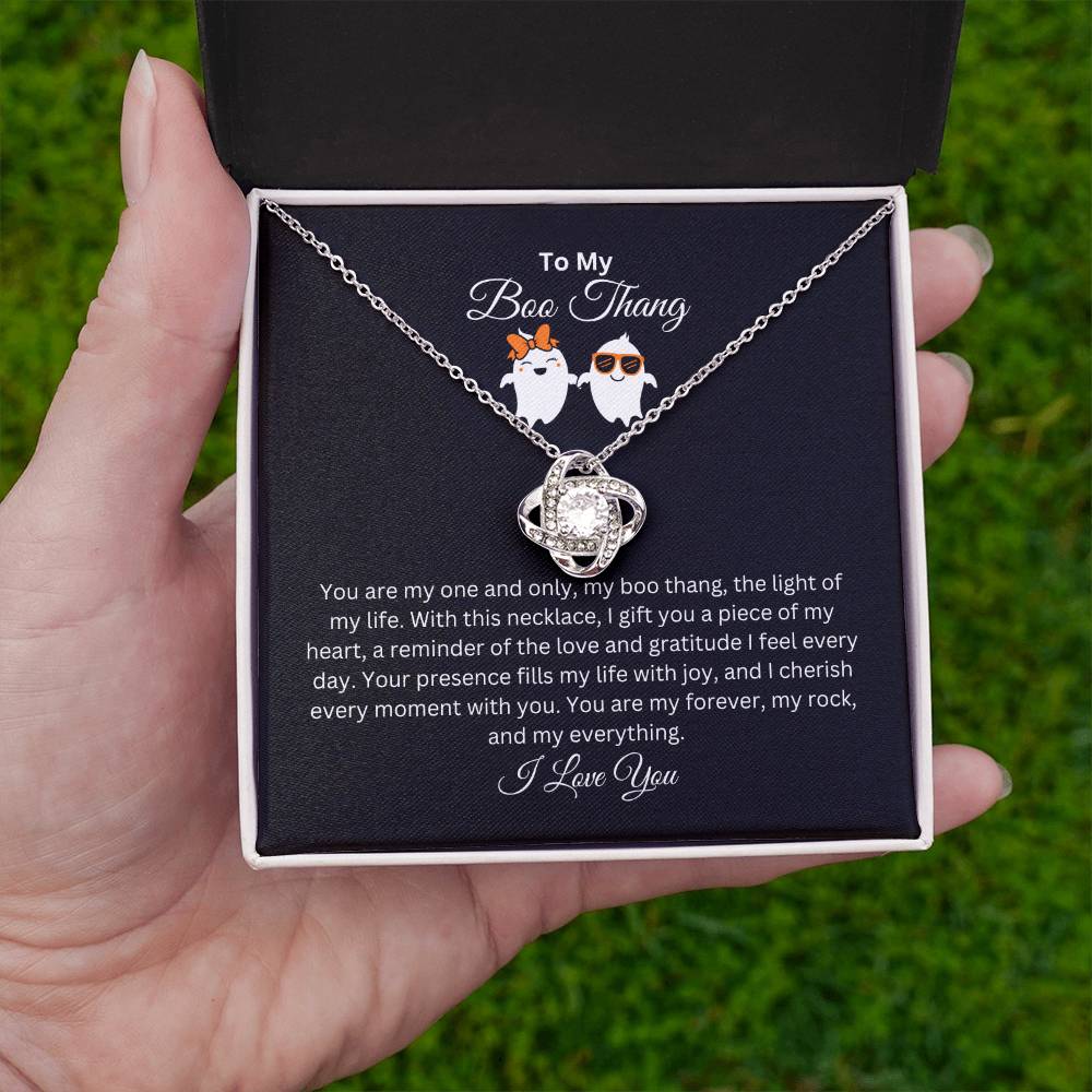 To My Boo Thang | I Love You | Love Knot Necklace