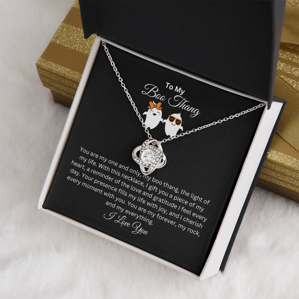 To My Boo Thang | I Love You | Love Knot Necklace