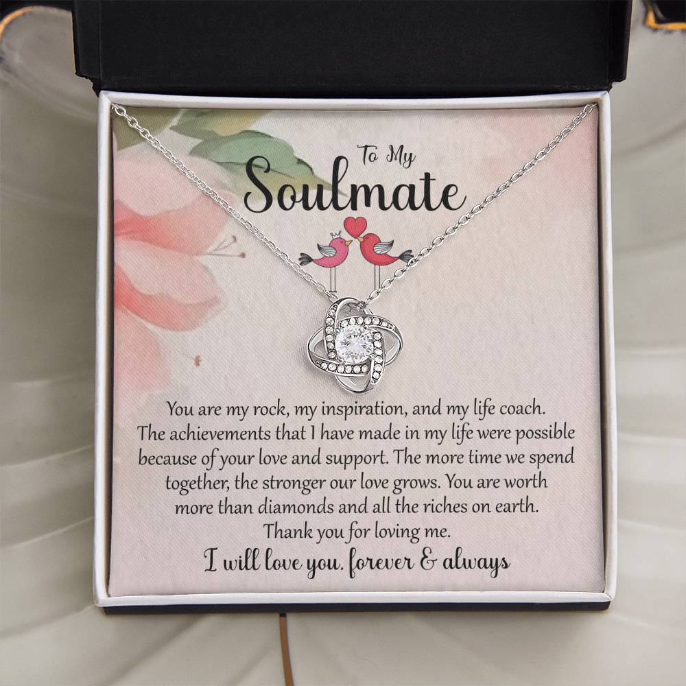 To My Soulmate | I Will Love You Forever & Always | Love Knot Necklace