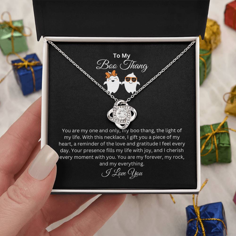 To My Boo Thang | I Love You | Love Knot Necklace