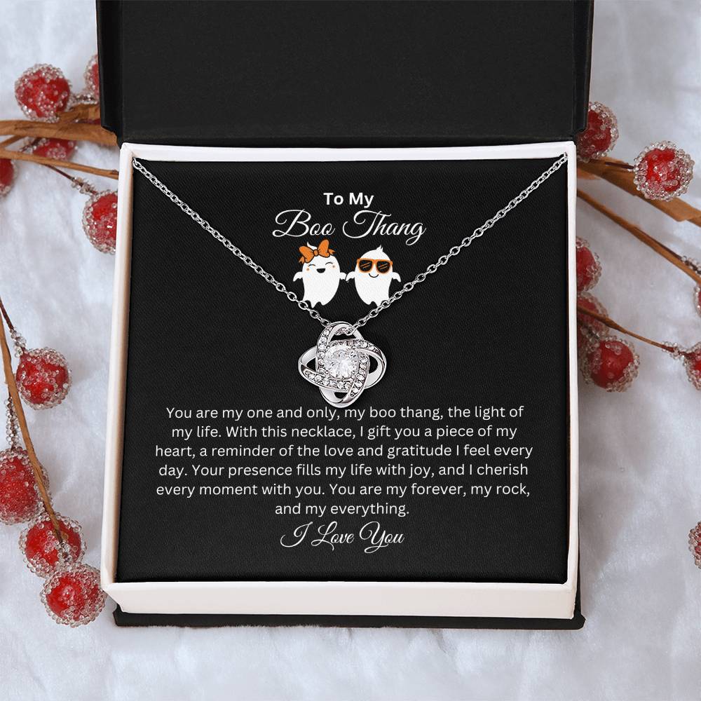 To My Boo Thang | I Love You | Love Knot Necklace