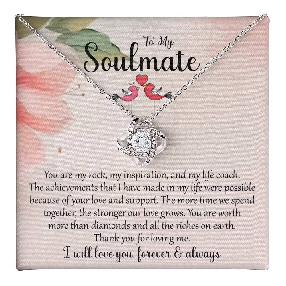 To My Soulmate | I Will Love You Forever & Always | Love Knot Necklace