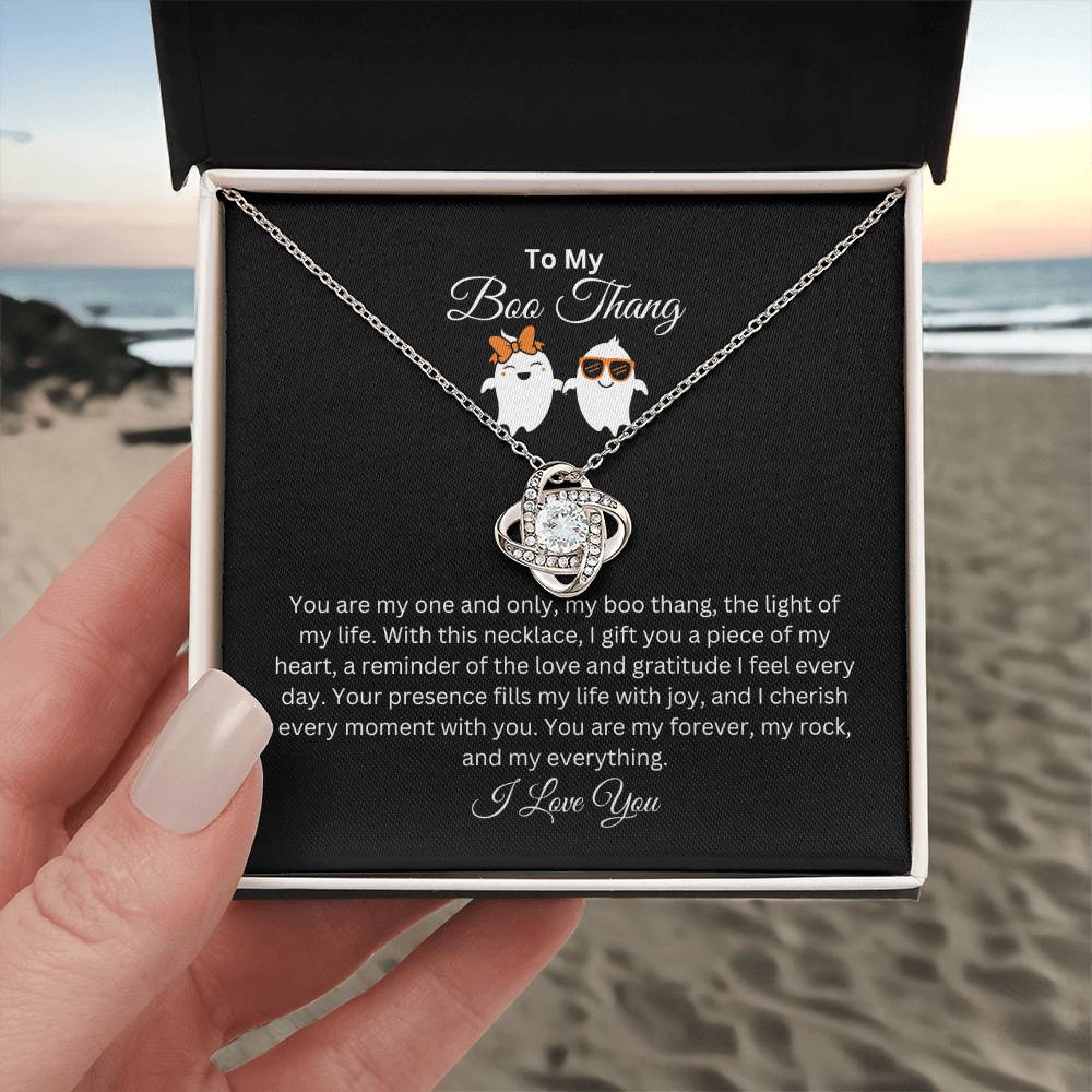To My Boo Thang | I Love You | Love Knot Necklace