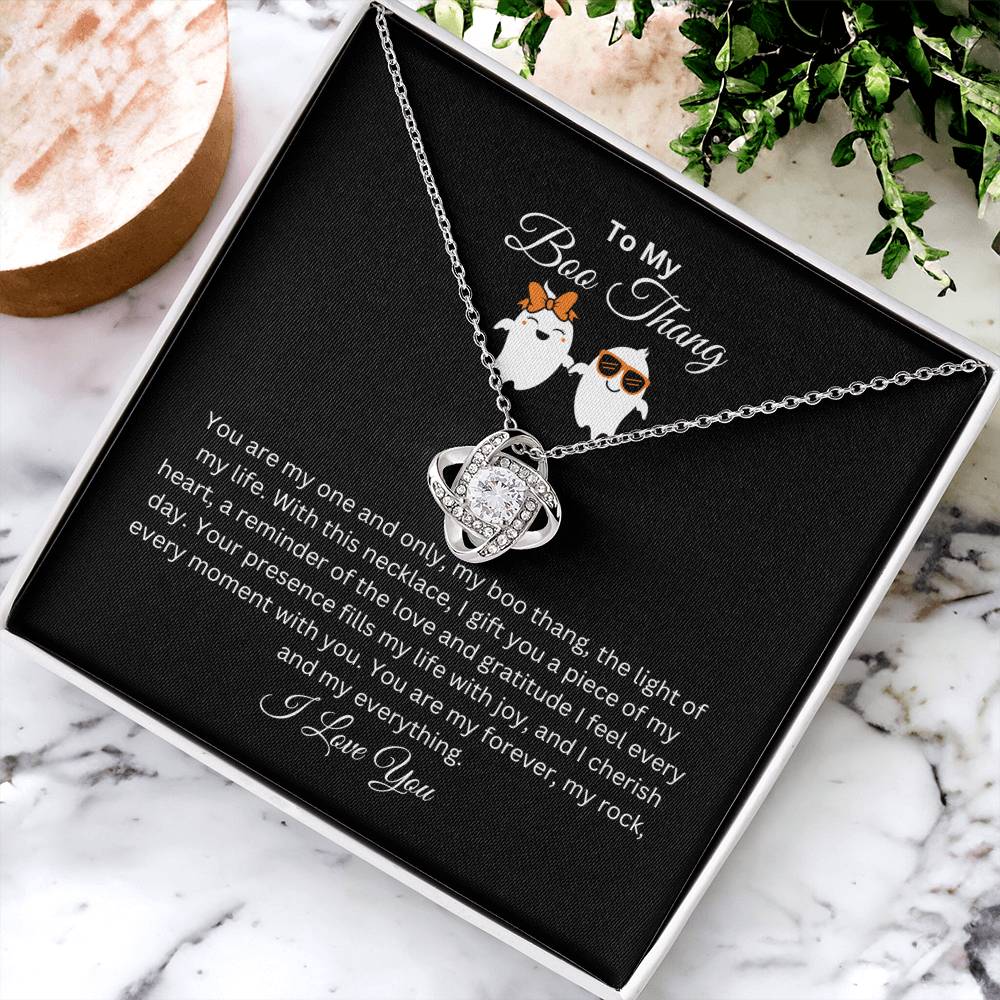 To My Boo Thang | I Love You | Love Knot Necklace