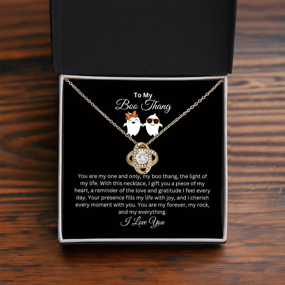 To My Boo Thang | I Love You | Love Knot Necklace