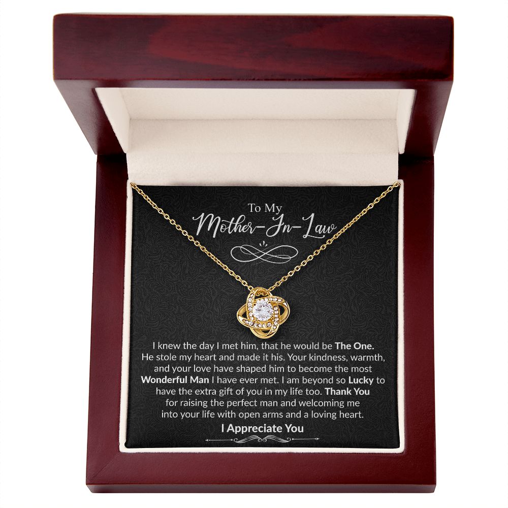 To My Mother-In-Law | I Appreciate You | Love Knot Necklace