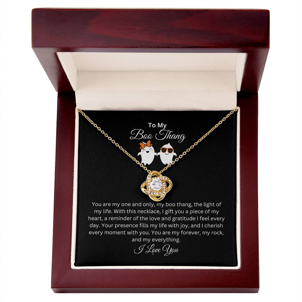 To My Boo Thang | I Love You | Love Knot Necklace