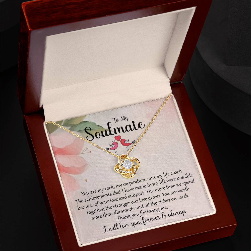 To My Soulmate | I Will Love You Forever & Always | Love Knot Necklace