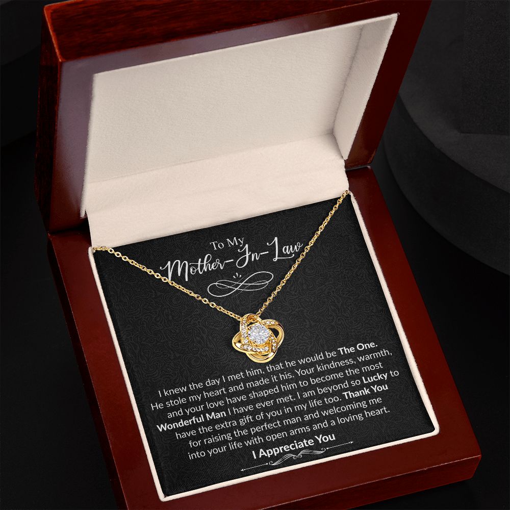 To My Mother-In-Law | I Appreciate You | Love Knot Necklace