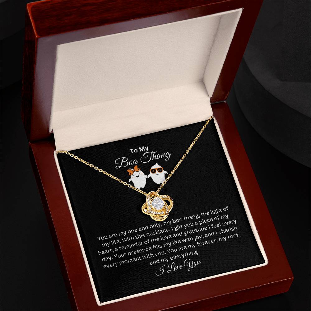 To My Boo Thang | I Love You | Love Knot Necklace