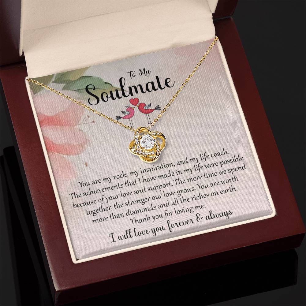 To My Soulmate | I Will Love You Forever & Always | Love Knot Necklace