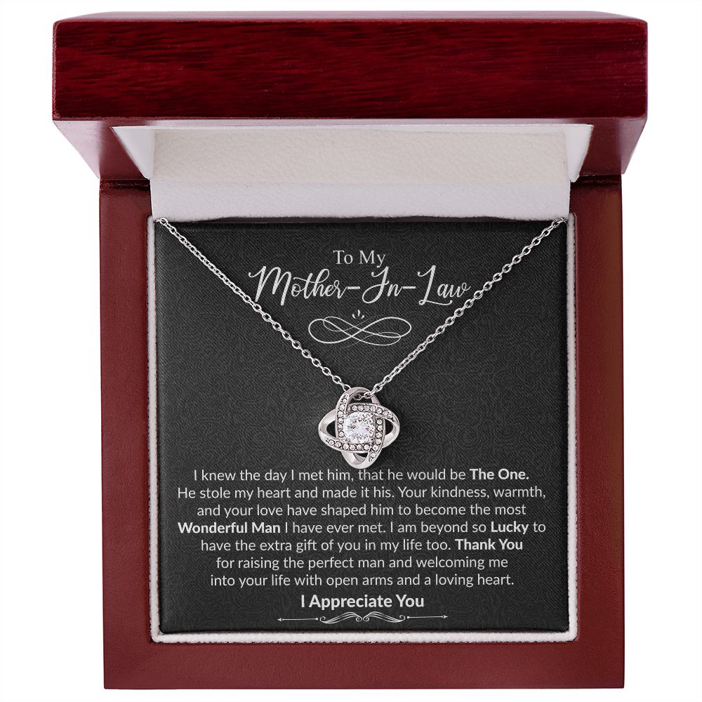 To My Mother-In-Law | I Appreciate You | Love Knot Necklace