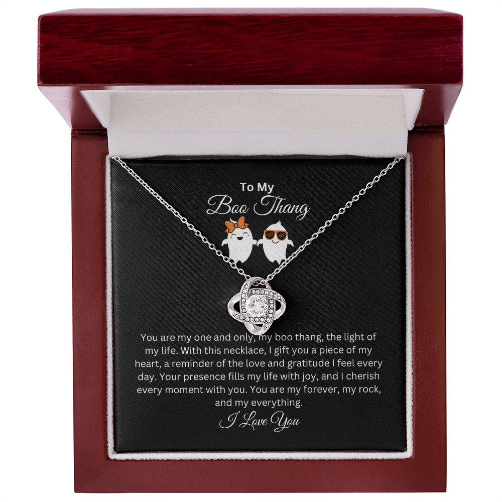 To My Boo Thang | I Love You | Love Knot Necklace