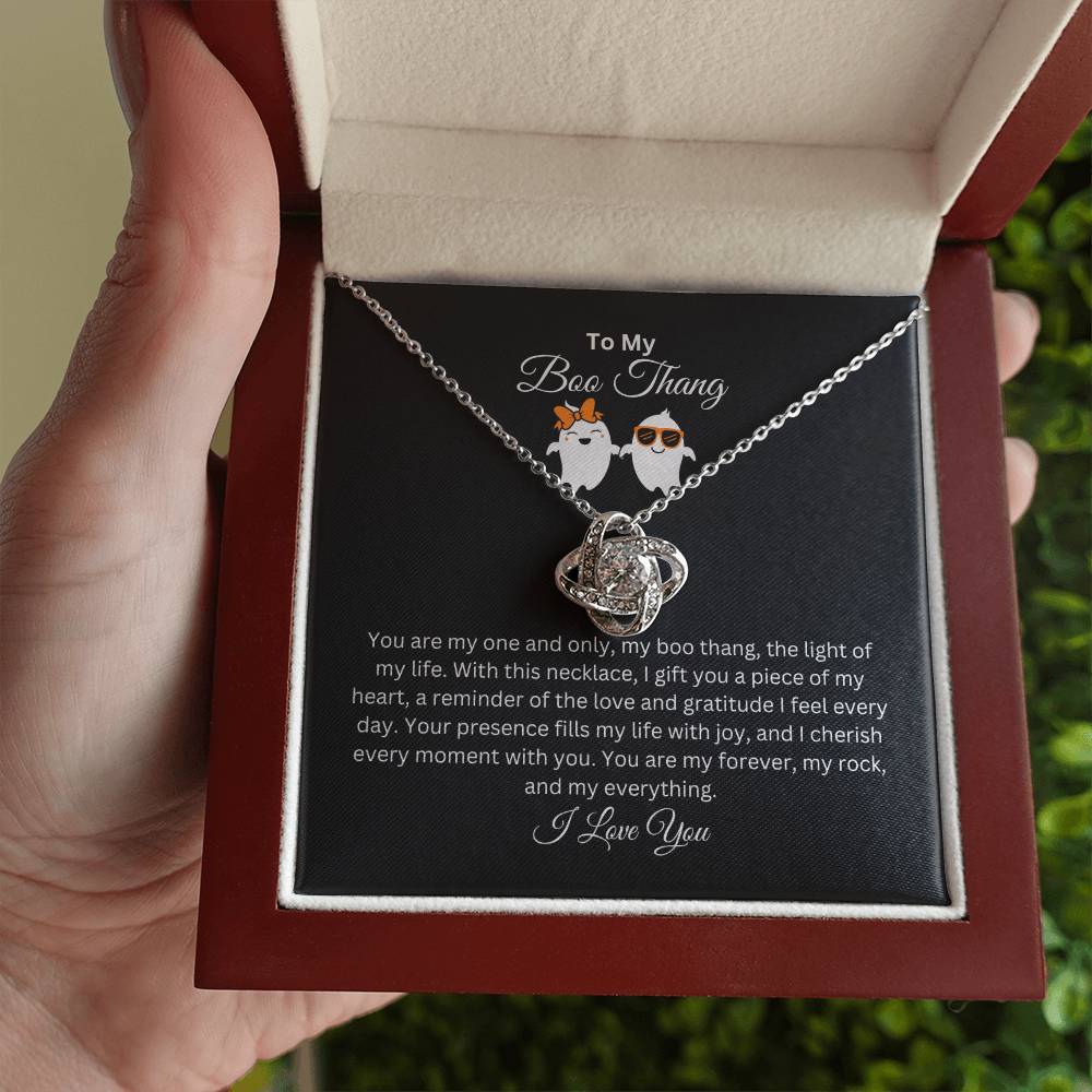 To My Boo Thang | I Love You | Love Knot Necklace