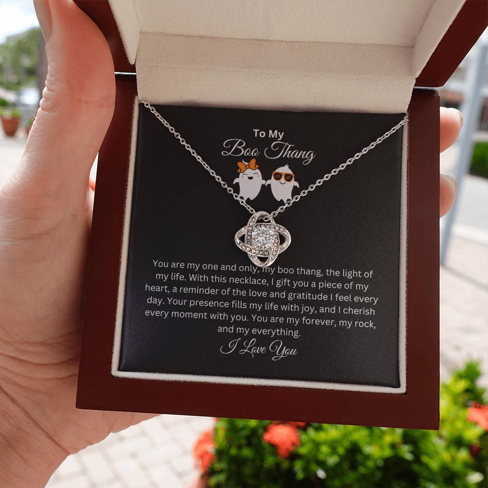 To My Boo Thang | I Love You | Love Knot Necklace
