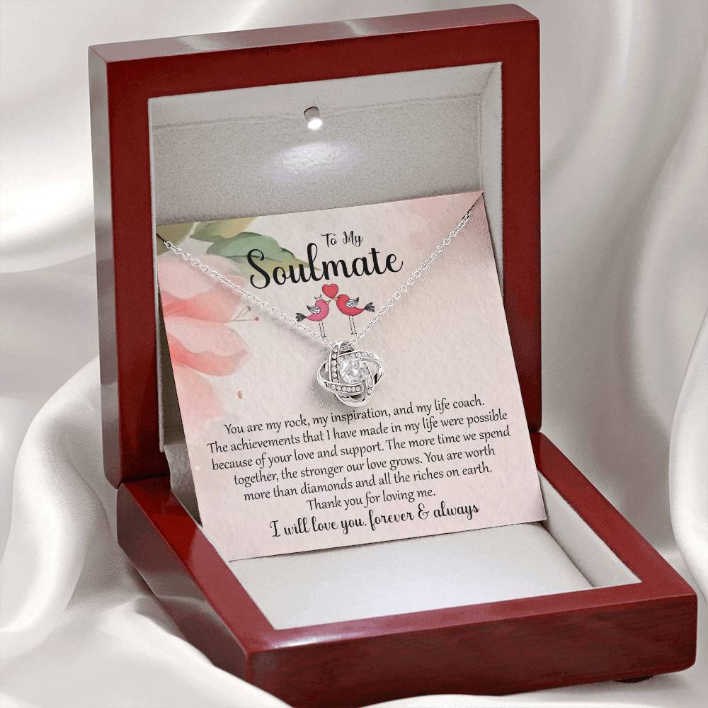 To My Soulmate | I Will Love You Forever & Always | Love Knot Necklace