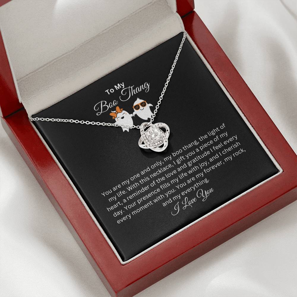 To My Boo Thang | I Love You | Love Knot Necklace