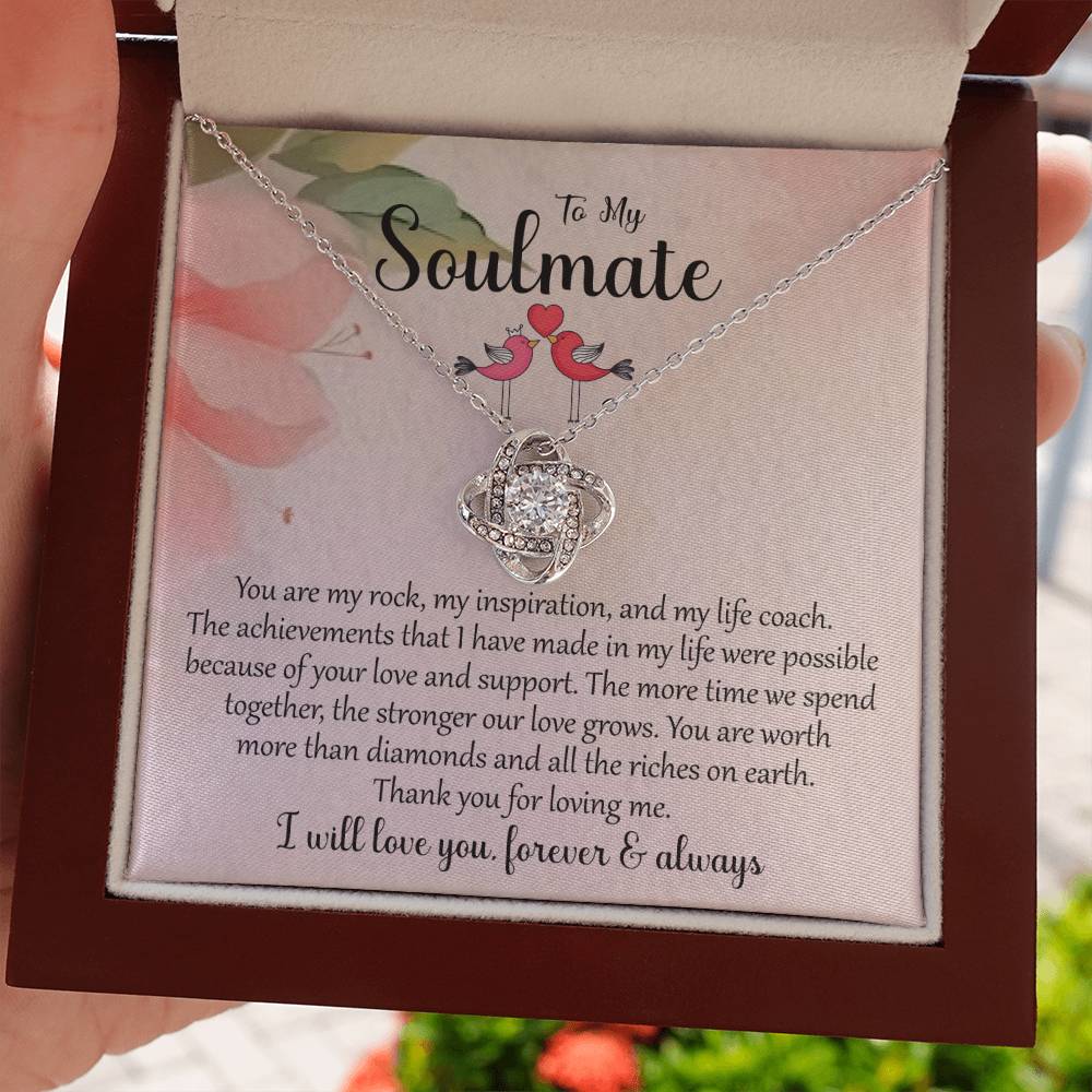 To My Soulmate | I Will Love You Forever & Always | Love Knot Necklace