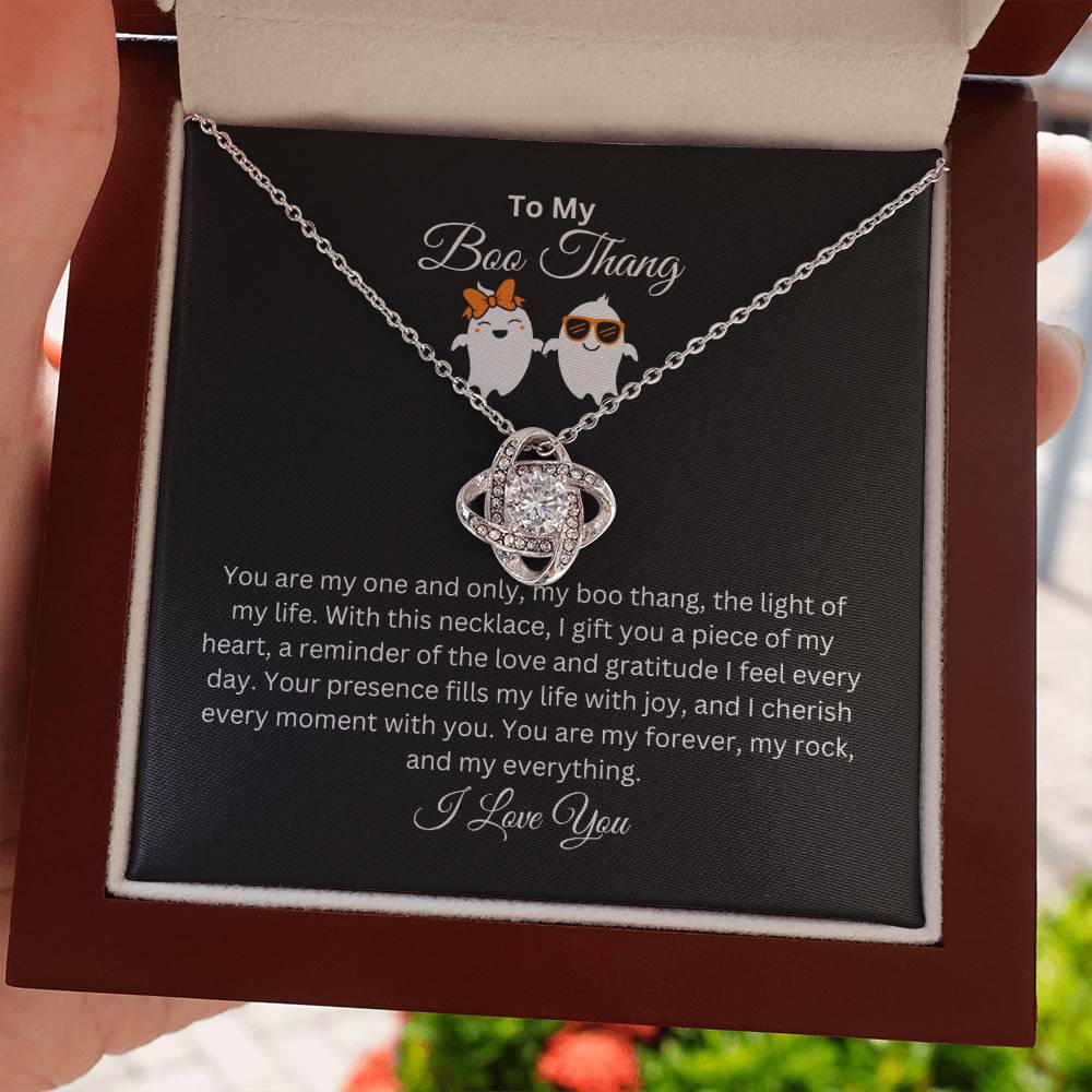 To My Boo Thang | I Love You | Love Knot Necklace