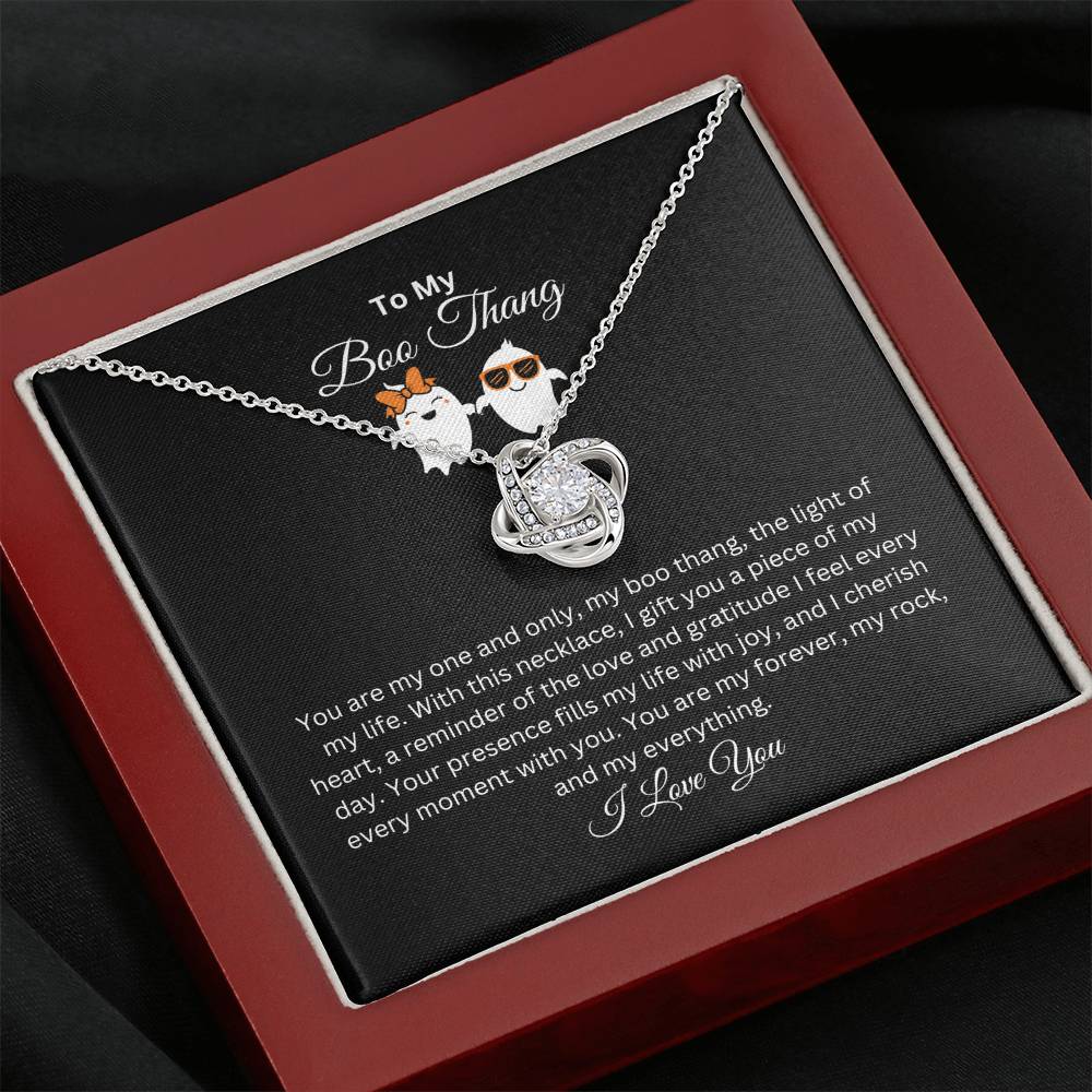 To My Boo Thang | I Love You | Love Knot Necklace