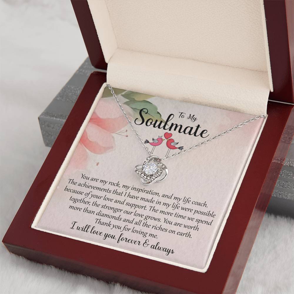 To My Soulmate | I Will Love You Forever & Always | Love Knot Necklace