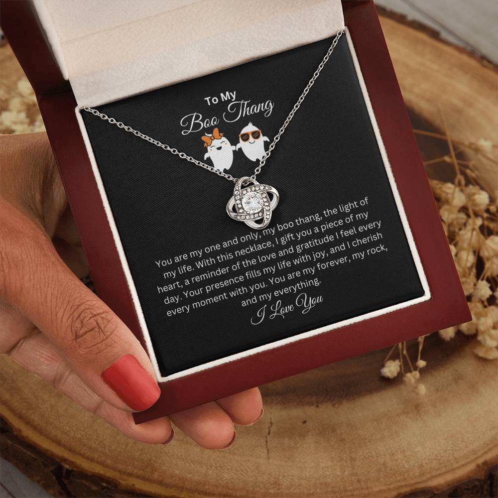 To My Boo Thang | I Love You | Love Knot Necklace