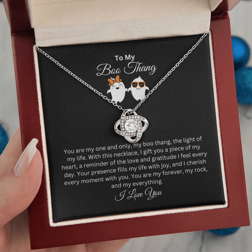 To My Boo Thang | I Love You | Love Knot Necklace